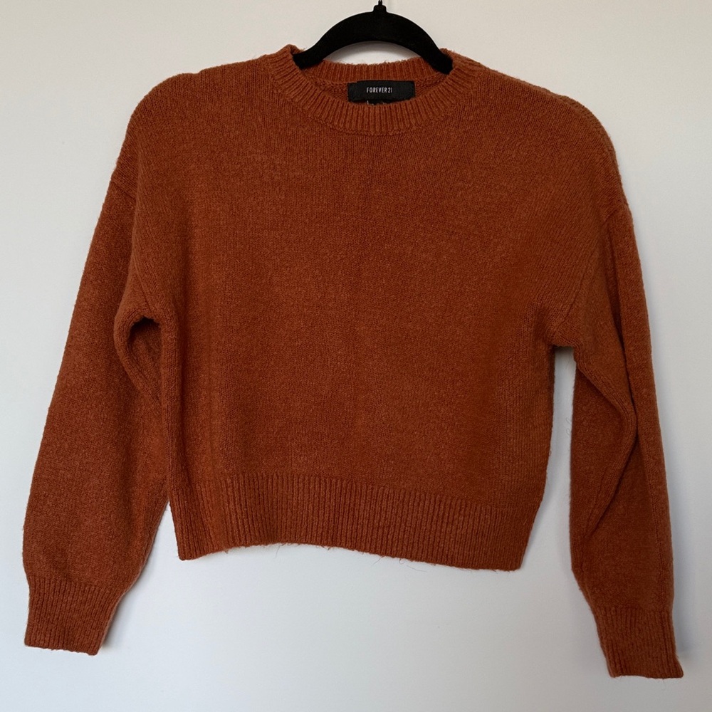 Forever 21 Women's Rust Crew Neck Sweater